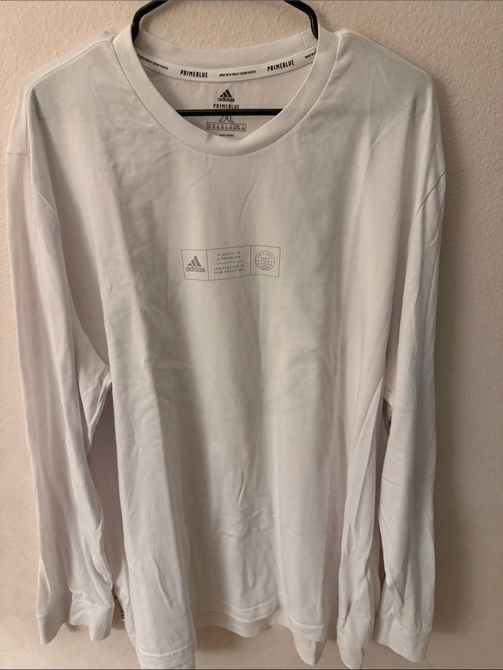 adidas White Long Sleeve Men’s Tee